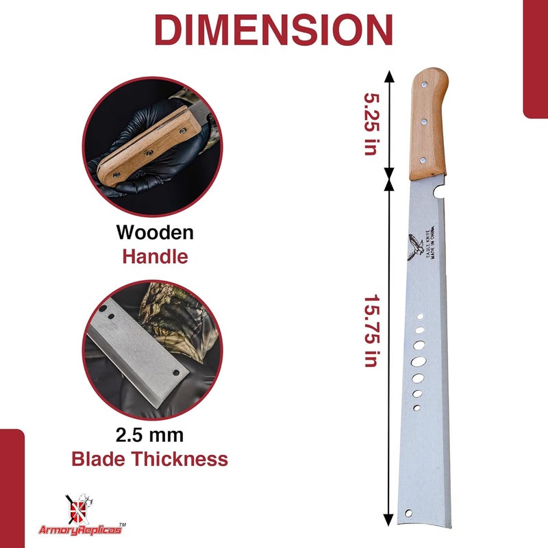 Armory Replicas Full Tang Machete Knife - Multipurpose Outdoor Camping Tool - Image 2